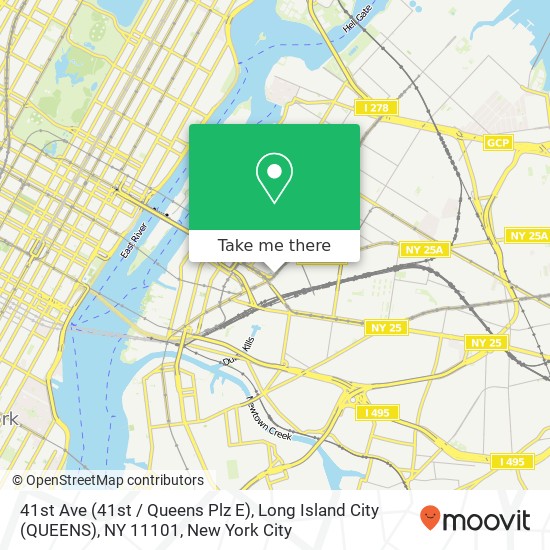 Mapa de 41st Ave (41st / Queens Plz E), Long Island City (QUEENS), NY 11101