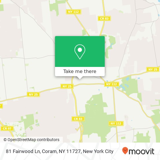 Mapa de 81 Fairwood Ln, Coram, NY 11727