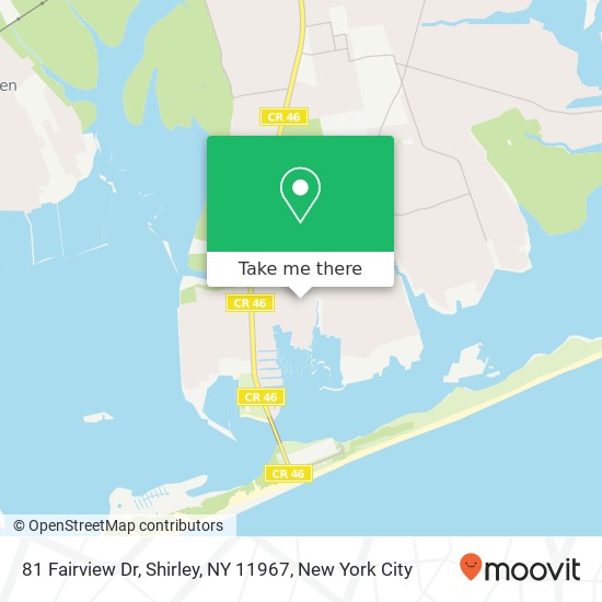 Mapa de 81 Fairview Dr, Shirley, NY 11967