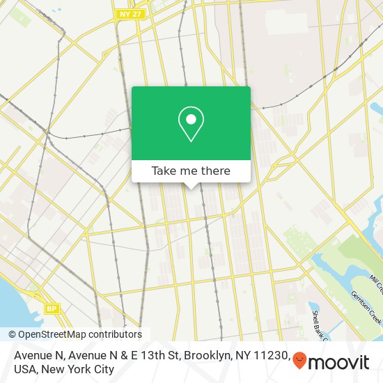 Mapa de Avenue N, Avenue N & E 13th St, Brooklyn, NY 11230, USA