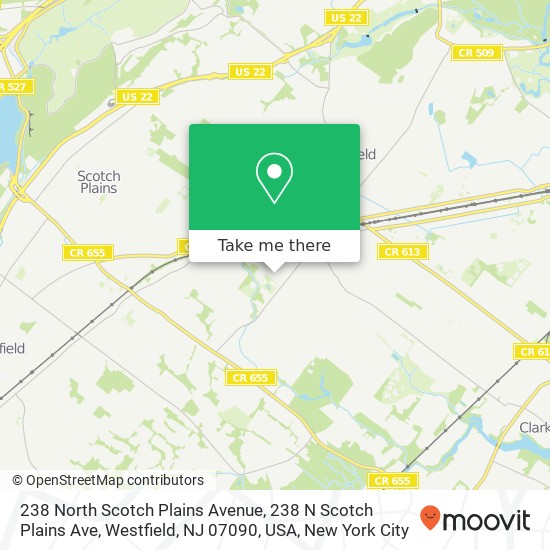 238 North Scotch Plains Avenue, 238 N Scotch Plains Ave, Westfield, NJ 07090, USA map