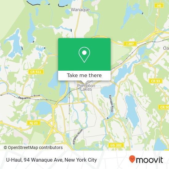 Mapa de U-Haul, 94 Wanaque Ave