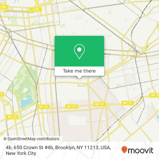 4b, 650 Crown St #4b, Brooklyn, NY 11213, USA map