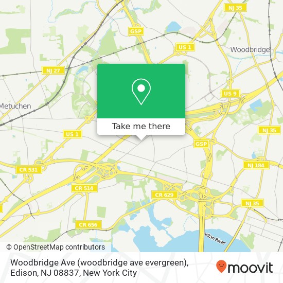Woodbridge Ave (woodbridge ave evergreen), Edison, NJ 08837 map