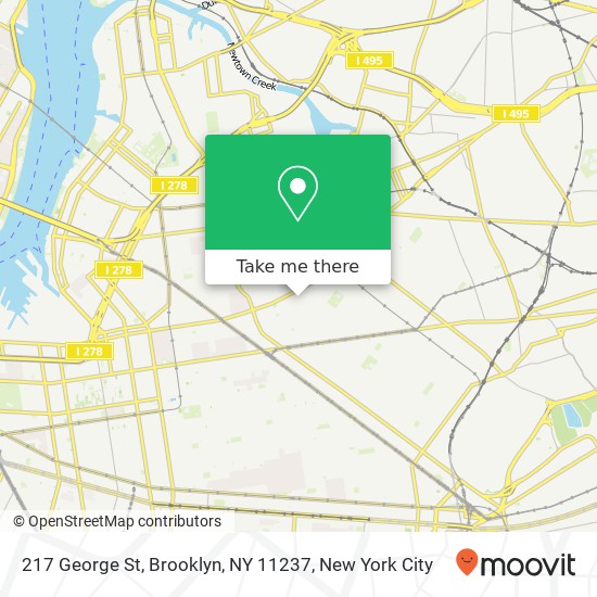 Mapa de 217 George St, Brooklyn, NY 11237