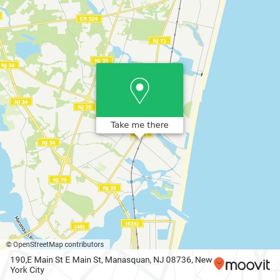 Mapa de 190,E Main St E Main St, Manasquan, NJ 08736