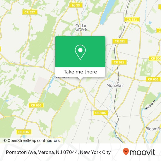 Mapa de Pompton Ave, Verona, NJ 07044