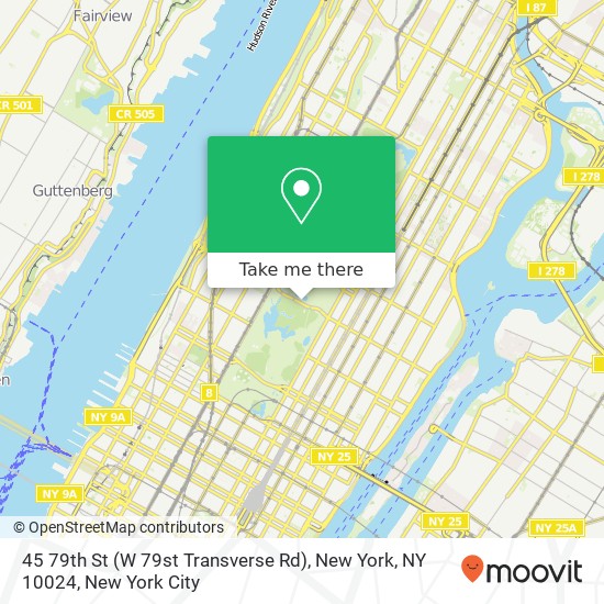 Mapa de 45 79th St (W 79st Transverse Rd), New York, NY 10024