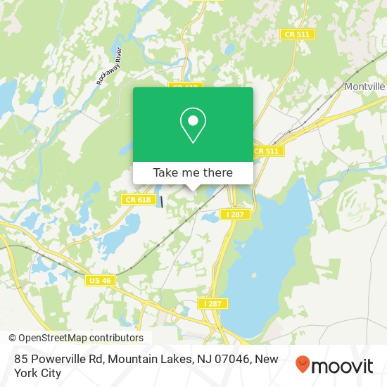 Mapa de 85 Powerville Rd, Mountain Lakes, NJ 07046