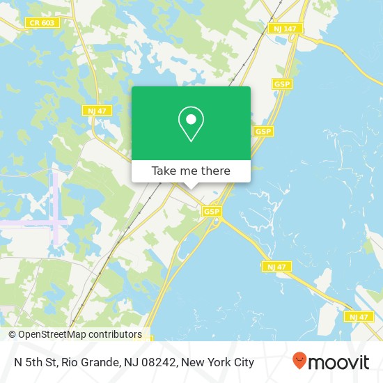 Mapa de N 5th St, Rio Grande, NJ 08242