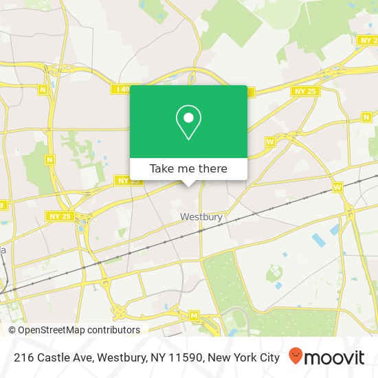 Mapa de 216 Castle Ave, Westbury, NY 11590