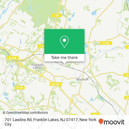 701 Lawlins Rd, Franklin Lakes, NJ 07417 map