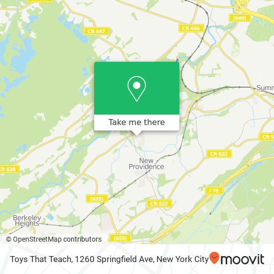 Mapa de Toys That Teach, 1260 Springfield Ave