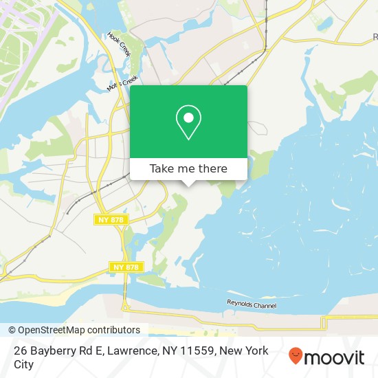 Mapa de 26 Bayberry Rd E, Lawrence, NY 11559