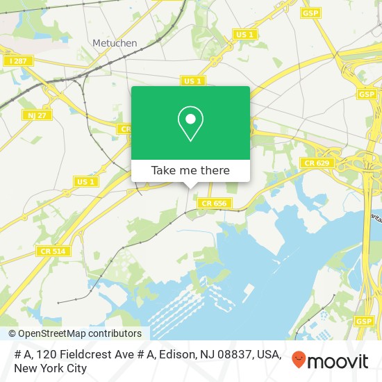# A, 120 Fieldcrest Ave # A, Edison, NJ 08837, USA map