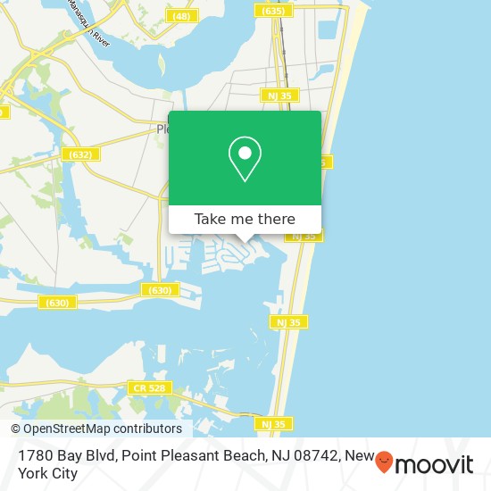 Mapa de 1780 Bay Blvd, Point Pleasant Beach, NJ 08742