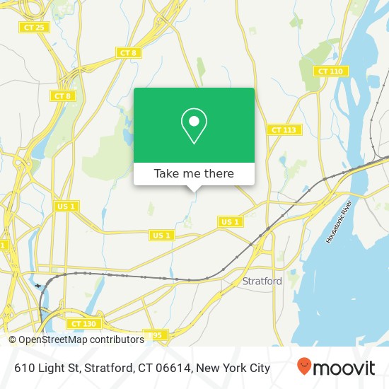 Mapa de 610 Light St, Stratford, CT 06614