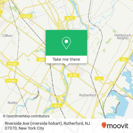 Riverside Ave (riverside hobart), Rutherford, NJ 07070 map