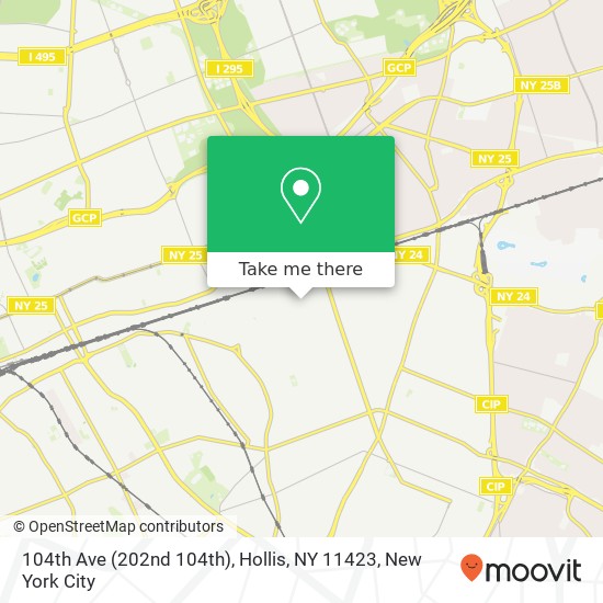 Mapa de 104th Ave (202nd 104th), Hollis, NY 11423