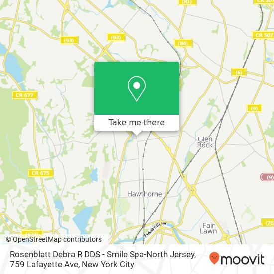 Mapa de Rosenblatt Debra R DDS - Smile Spa-North Jersey, 759 Lafayette Ave
