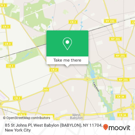 85 St Johns Pl, West Babylon (BABYLON), NY 11704 map