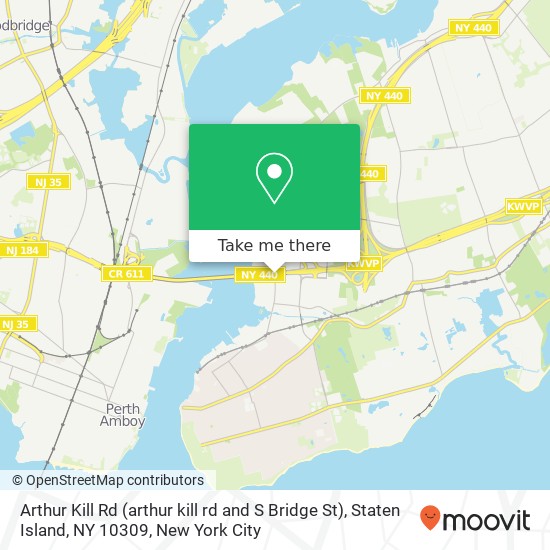 Mapa de Arthur Kill Rd (arthur kill rd and S Bridge St), Staten Island, NY 10309