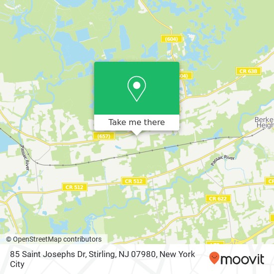 Mapa de 85 Saint Josephs Dr, Stirling, NJ 07980