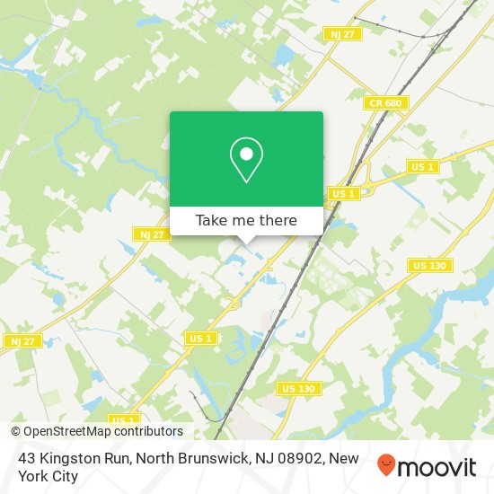 Mapa de 43 Kingston Run, North Brunswick, NJ 08902