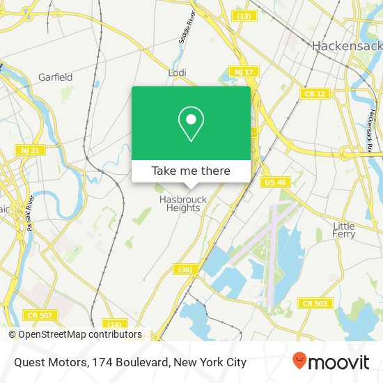 Mapa de Quest Motors, 174 Boulevard