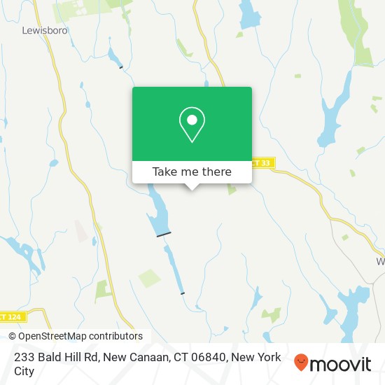 Mapa de 233 Bald Hill Rd, New Canaan, CT 06840