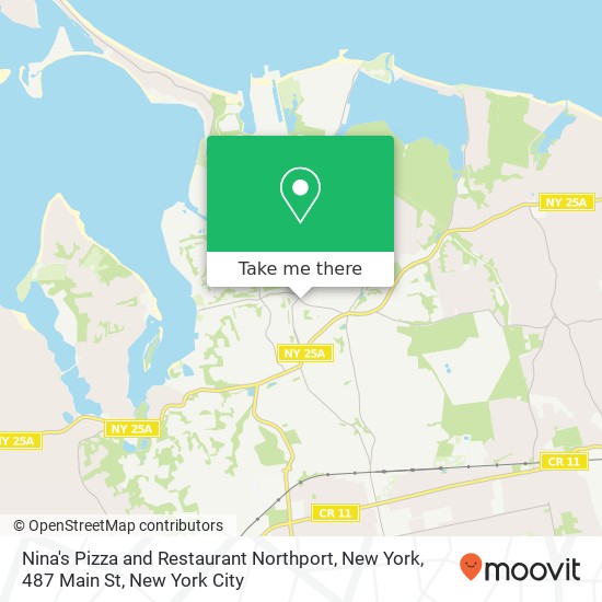 Nina's Pizza and Restaurant Northport, New York, 487 Main St map