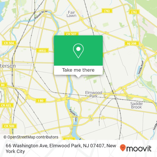 66 Washington Ave, Elmwood Park, NJ 07407 map