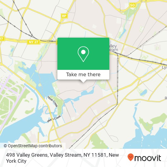 Mapa de 498 Valley Greens, Valley Stream, NY 11581