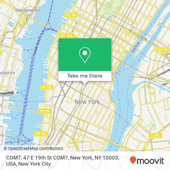 COM7, 47 E 19th St COM7, New York, NY 10003, USA map