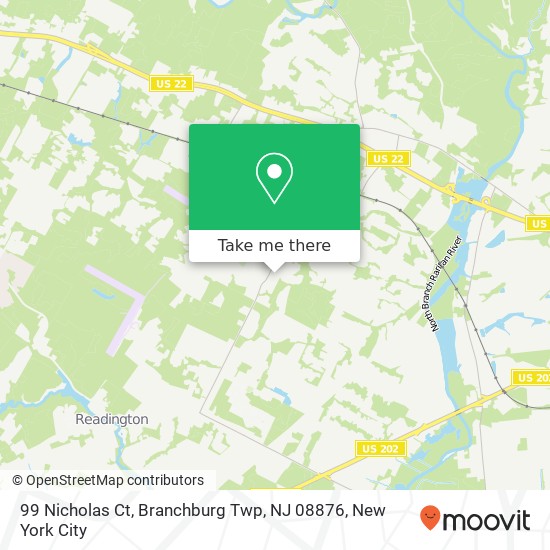 Mapa de 99 Nicholas Ct, Branchburg Twp, NJ 08876