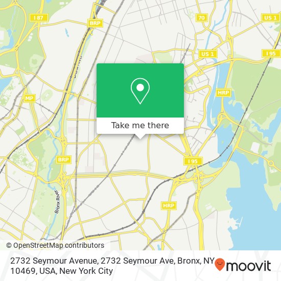 Mapa de 2732 Seymour Avenue, 2732 Seymour Ave, Bronx, NY 10469, USA