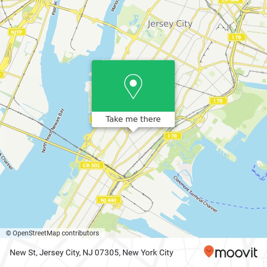 New St, Jersey City, NJ 07305 map