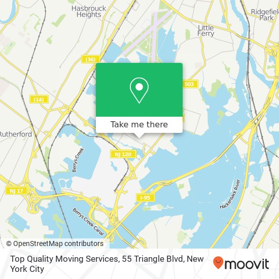 Mapa de Top Quality Moving Services, 55 Triangle Blvd