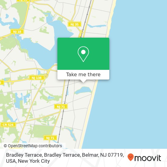 Mapa de Bradley Terrace, Bradley Terrace, Belmar, NJ 07719, USA