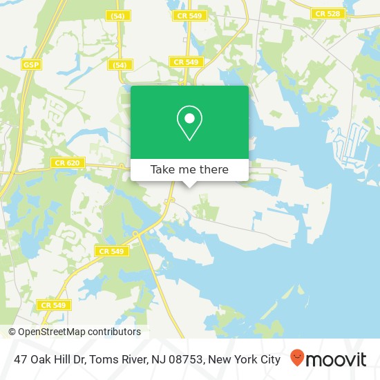 47 Oak Hill Dr, Toms River, NJ 08753 map