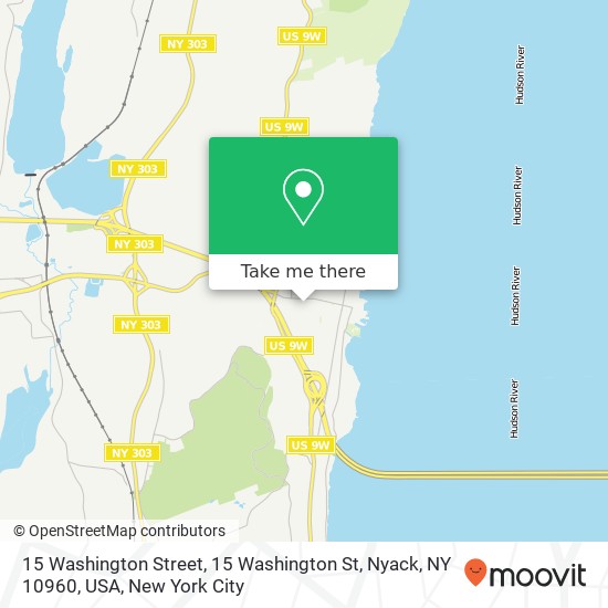 Mapa de 15 Washington Street, 15 Washington St, Nyack, NY 10960, USA