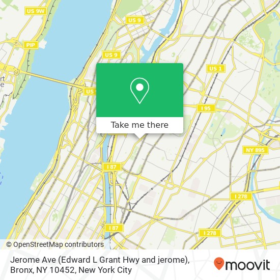 Mapa de Jerome Ave (Edward L Grant Hwy and jerome), Bronx, NY 10452