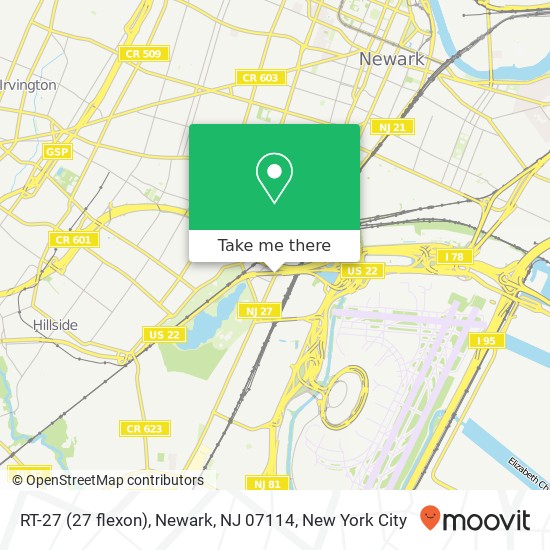 Mapa de RT-27 (27 flexon), Newark, NJ 07114
