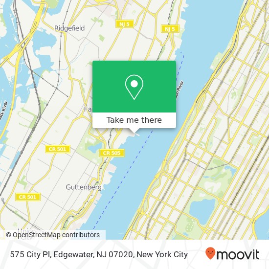 Mapa de 575 City Pl, Edgewater, NJ 07020