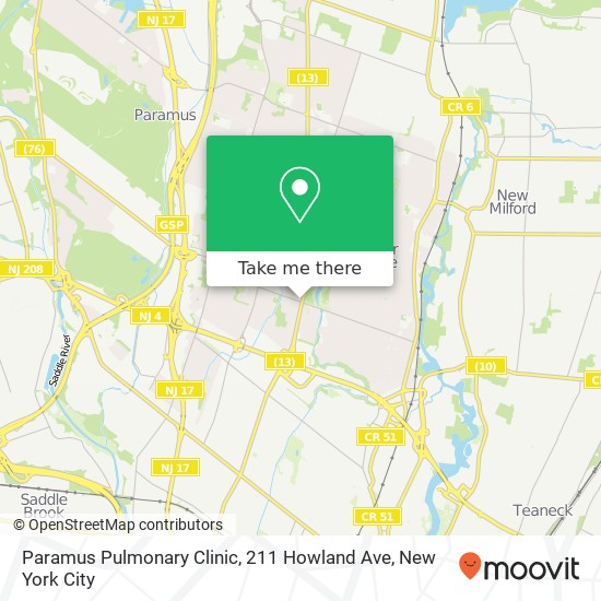 Paramus Pulmonary Clinic, 211 Howland Ave map