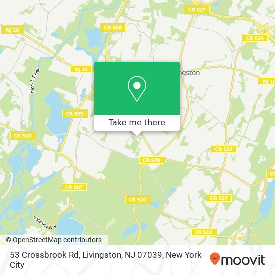 53 Crossbrook Rd, Livingston, NJ 07039 map