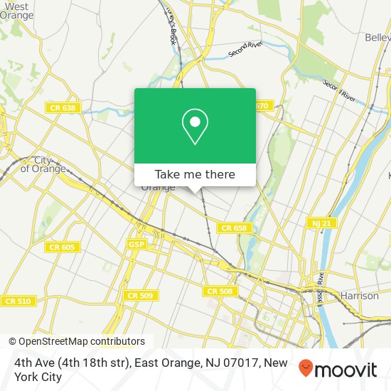 4th Ave (4th 18th str), East Orange, NJ 07017 map