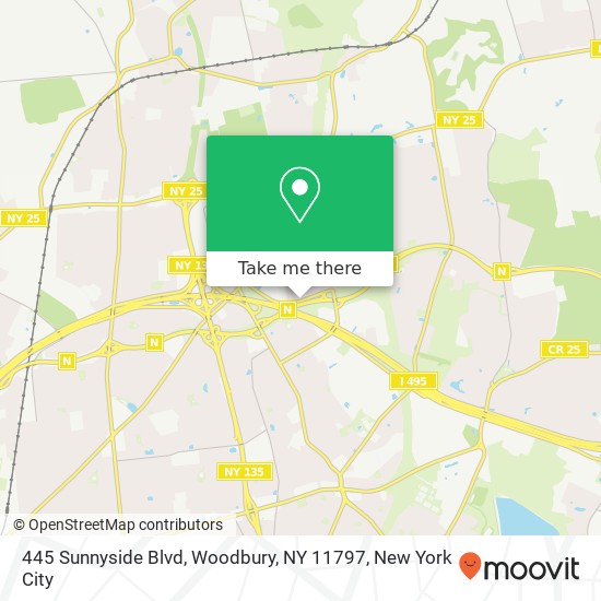 Mapa de 445 Sunnyside Blvd, Woodbury, NY 11797