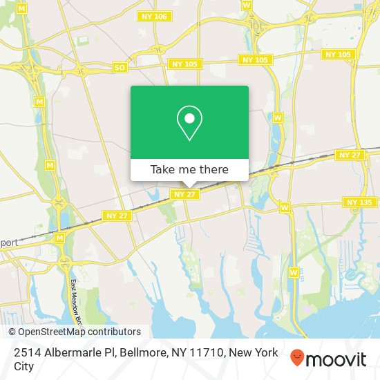 Mapa de 2514 Albermarle Pl, Bellmore, NY 11710