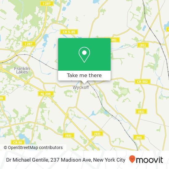 Dr Michael Gentile, 237 Madison Ave map